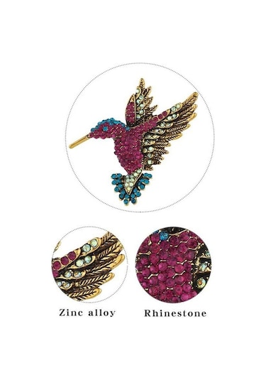 Flybuy Tokası Renkli Kuş Kişilik İşlemeli İğneleri Giyim Broş Atkı Arı Mm Çok Renkli