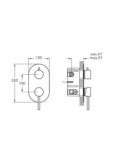 Artema Minimax A41652 Ankastre Banyo Bataryası, Yönlendiricili 3 Inox