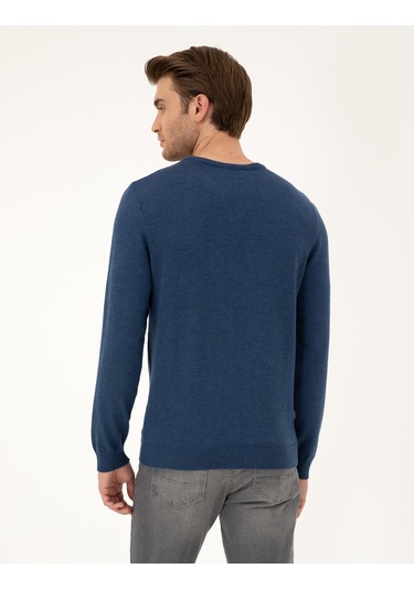 Pierre Cardin Erkek İndigo Melanj Kazak /triko 50296575-vr155 İndigo Melanj