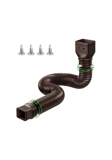 Dofolink Pe Esnek Ev Damla Suyu Akışını Uzatıcı - Genişletilebilir, Kalın Cerrahi, Villa Dışarıdaki Suyu Yönlendirici Boru, Kahverengi