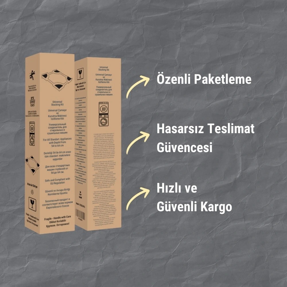 Çamaşır Makinesi Kurutma Makinesi İstifleme Birleştirme Kiti Ayarlanabilir Vestel, Regal Gri - Inox Modeller İle Uyumlu - 42244332