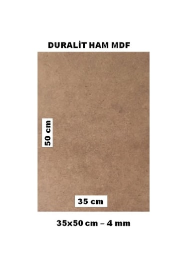35x50 Duralit Ham Mdf 4 Mm Kalınlık Pürüzsüz Çift Yüzey 1 Adet