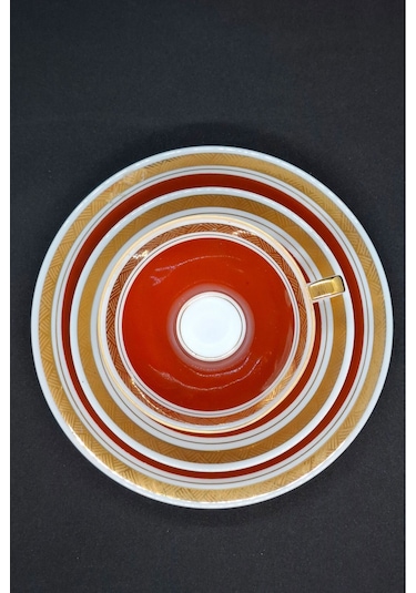 Vbe Gehren Doğu Almanya Cmhuriyeti Vintage Çay Fincanı 3 Parça 210 Ml Kirmızı