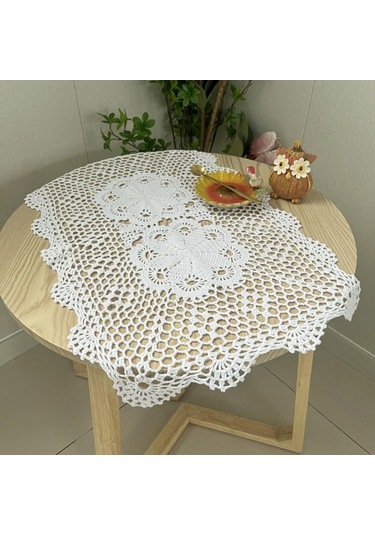 Suntek Yemek Masası Yer Matı Çiftlik Evi Festivali Beyaz Beyaz
