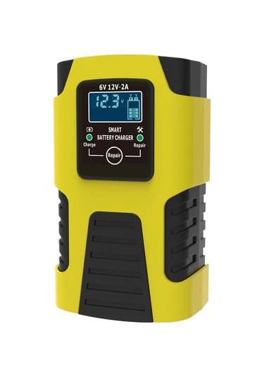 Besthome1 6v-12v 2a Otomobil Motosiklet Aküsü Şarj Cihazı Akıllı Kontrol Lcd Güvenli Sarı