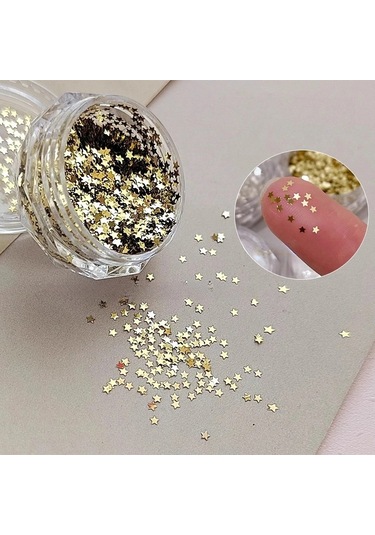 1mm Mini Köpüklü Yıldız Tırnak Glitter Köpüklü Pentagram Tırnak Dekorasyon Tırnak Salonu Tasarım Sevimli Aksesuarları Dıy Tırnak Sanat Tasarım Bej