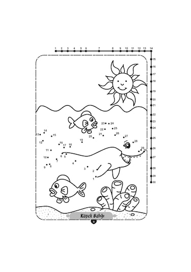 Noktaları Birleştir-Boya-1'den 30'a Deniz Canlıları- Limonkids