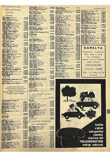İzmir 1982-1983 Meslek Reklam İlanı Efemera S595