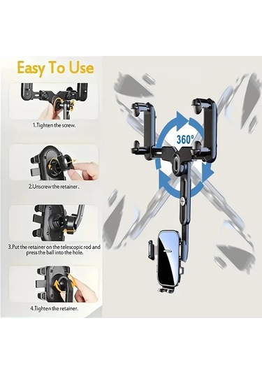 Xuweiwei Siyah Araba Özel Cep Telefon Tutucu Yeni Araba İçin Handsfree Telefon Tutucu 2025 Gelişmiş Abs Malzeme Stabil Titreme Yapmaz Sürücü Favorisi