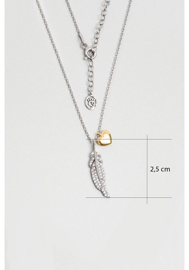 So Chic Mistik Tüy 18 Ayar Beyaz Altın Kaplama 45 Cm Gümüş Kolye Rodyum