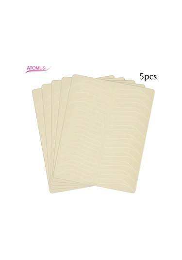 Gajeena "5 Adet Çift Taraflı Kaş Dövme Pratik Derisi - 11 Farklı Şekil, Silikon Malzeme"