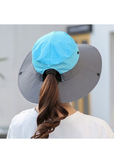 Uv Işınlarına Karşı Koruyucu Geniş Kenarlı Plaj Şapkası - Hafif Ve Konforlu Güneşten Korunma Aksesuarı Mavi
