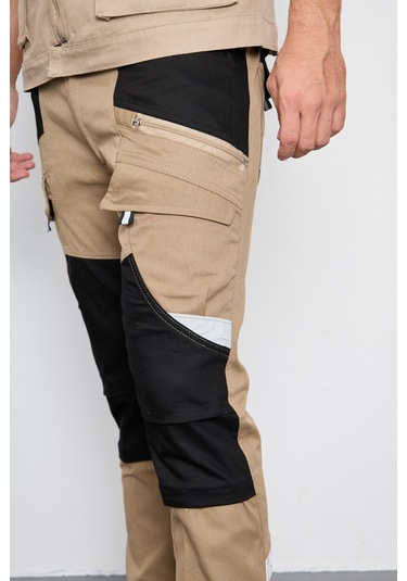 Orange Safety Bej Takım Paris Harman Karışımı Yelek + Pantolon 001