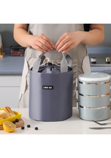 Novahub Lacivert Soğuk Koruma Bento Çantası Yalıtımlı Silindirik Getirmek Yemek Çantaları Öğ Yuvarlak Öğle Yemeği Kamp Buzlukları 57039018 Lacivert Lacivert