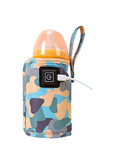 Jeehugo Usb Şarjlı Dış Mekan Biberon Isıtıcı Kılıfı - Kamuflaj Mavi Avrupa Standardı - Akıllı Sıcaklık Kontrolü Ve Isı Saklama