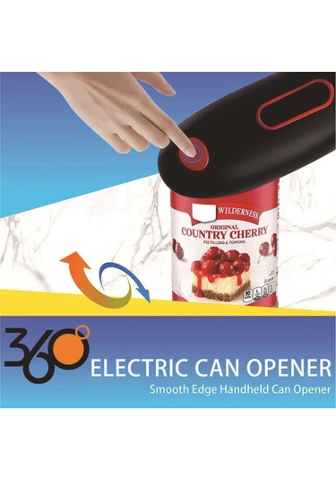 Yaozixa Otomatik Elektrikli Konserve Açıcı - Tek Tuşlu İşlem, Akıllı Algılama, Tüm Daire Konserveler İçin, Güvenli Ve Kolay Kullanım Siyah