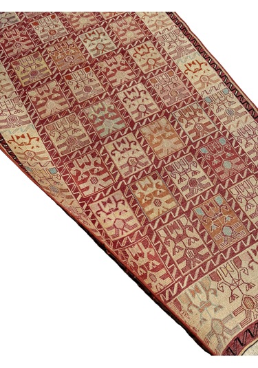 El Dokuma İpek Sumak Kilim 81x185 Yolluk Kilim