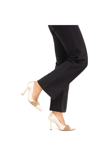 Tamer Tanca Kadın Vegan Bej Stiletto Ayakkabı 675 0715 Bn Ayk Sk22/23 Bej Stn Bej