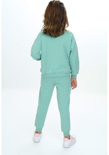 Toontoy Kız Çocuk Damla Nakışlı Eşofman Takım Yeşil