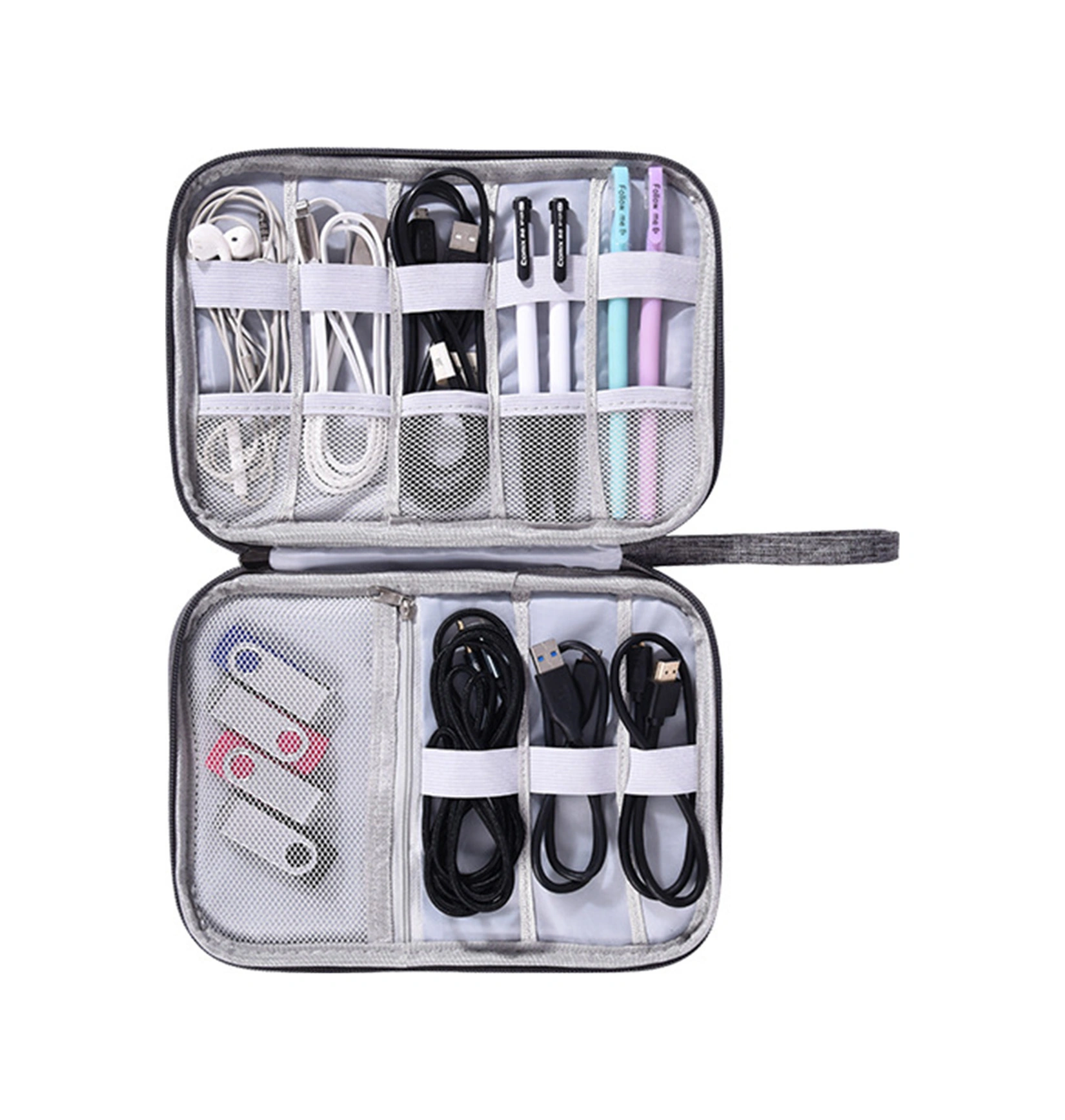 Moveevo Üst Mavi Taşınabilir Elektronik Aletler Saklama Çantası - Powerbank, Şarj Kablosu Ve Kulaklık Koruyucu Organizatör Çok Renkli