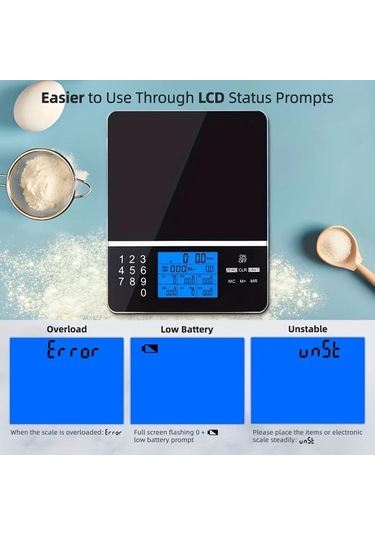 Dashanshop 1 Adet Besin Ölçeği Siyah Temperli Cam Abs Dijital Kalori Makro Besin Analizörü Cam Kase Gıda Tartım Sağlıklı Beslenme Mutfak Aleti -