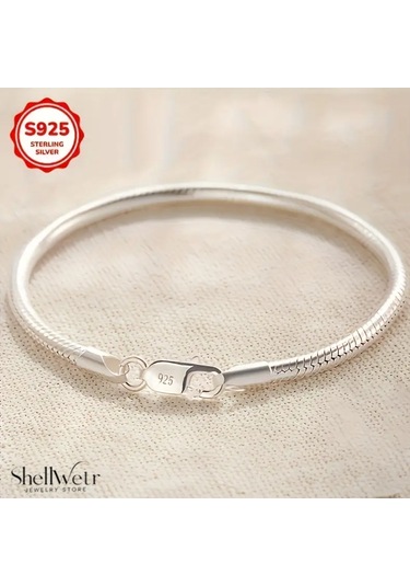 Nora Gümüş 925 Ayar Yılan Zincir Unisex Bileklik Her Tarza Uygun Sevdiklerinize Kendinize En Özel Hediye Gümüş