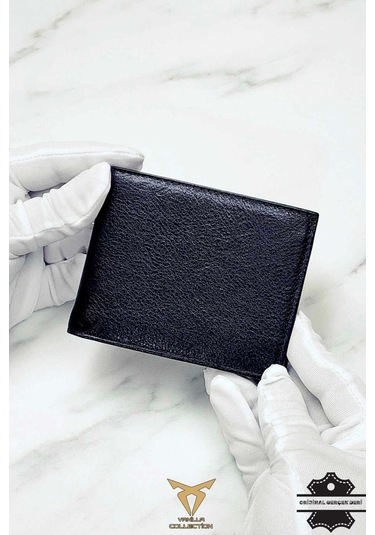 % 100 Hakiki Deri Ergonomik Cüzdan Kartlık Portföy Siyah