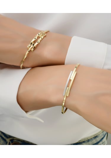 2 Sıra Kaburga Altın Kelepçe Bilezik