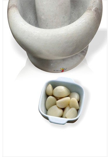 Kaliteli Gerçek Beyaz Mermer Sarımsak Çekirdek Ezici Havan Tokmak