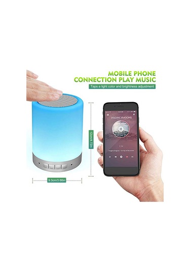 Singree Renkli Dokunmatik Led Lamba Ve Bluetooth Hoparlör - Usb, Tf Kart, Aux Girişli Taşınabilir Işık