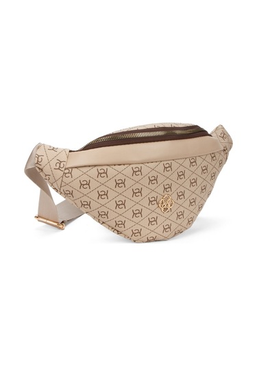 Newish Polo Kadın Desenli Çapraz Omuz Askılı Bel Ve Omuz Çantası 2 Adet New345- Bej - Kum