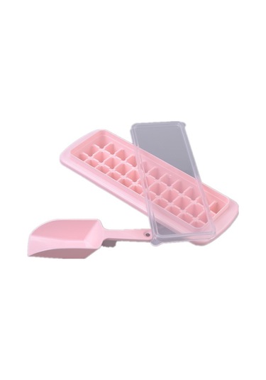 Ranyeek Ev İçin Kare Buz Kalıbı Seti, Kapaklı Buz Depolama Kutusu Ve Buz Çakmasıyla, Mavi 33 Hücre 4'lü Paket Çok Renkli