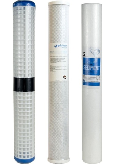 20 İnç 3 Lü Filtre Seti Gac Karbon Filtre, Sediment Filtre, Karbo