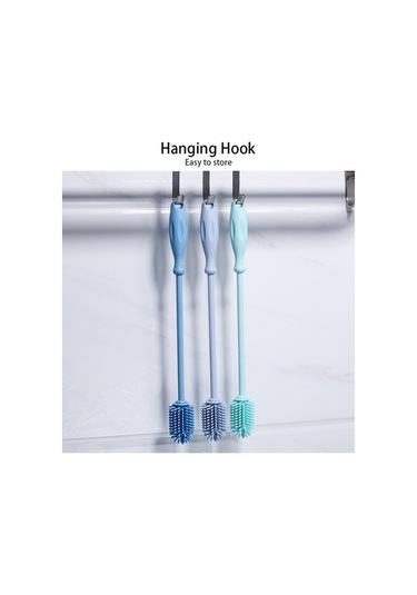 Flybuy Silikon Şişe Temizleme Fırçası - Uzun Saplı, Çok İşlevli, Kalıntı Temizleyici, Yumuşak Kıllı, Asma Kancalı