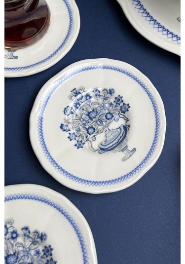 Tabak Evi Fulya Antik Çay Bardak Takımı 6 Kişilik 12 Parça Çok Renkli