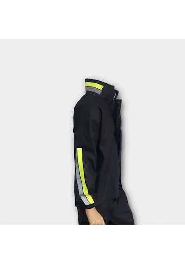 Aldos Pvc Alt Üst Takım Motorcu Yağmurluğu Siyah - Neon Yeşil