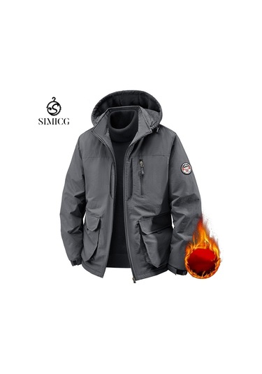 İş Giyim Su Geçirmez Naylon Rüzgarlık, Meikeduo Açık Hava Sporları Polar Astarlı Bisiklet Ceketi Gri