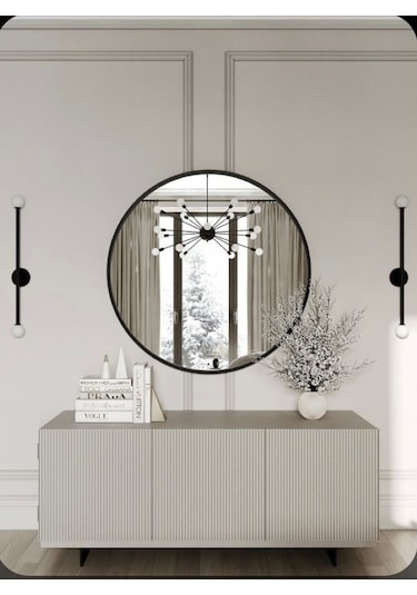 Ersan Dizayn Metal Çerçeve Dekoratif Yuvarlak Ayna