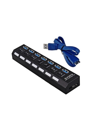 Alfais 5258 7 Port Usb 3.0 2.0 Hub Çoklayıcı Çoğaltıcı Anahtarlı Switch