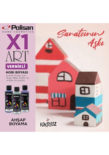 Polisan X1Art Vernikli Hobi Boyası 120Ml - 0027 Eflatun