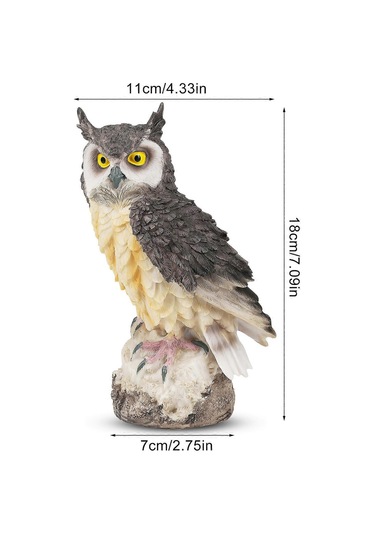 Korkuluk Sahte Kartal Baykuş Caydırıcı Bahçe Avlu Koruma Dekorasyon Caydırıcı Süs Siyah