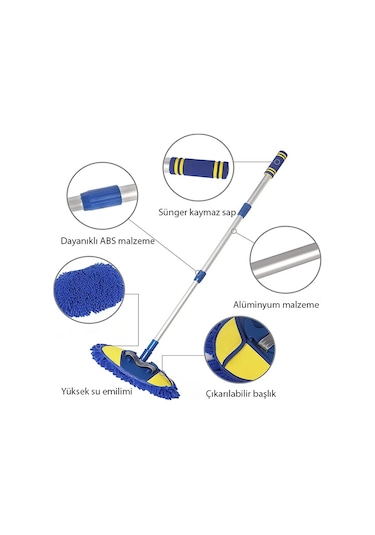 Ally Mikrofiber Dönebilen Püsküllü Araba Yıkama-temizleme Fırças