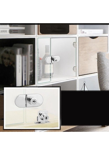 Paslanmaz Çelik Donanım Güvenlik Dolabı Ekran Kilidi Cam Kapı Kilitli Dolap Kapı Kilidi Lockset Style 4