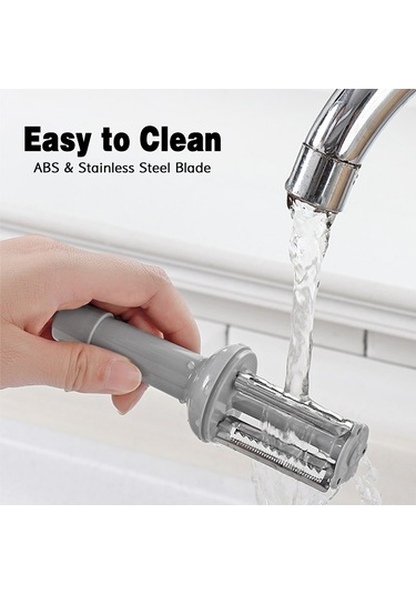 Aubyhe Pembe 3'ü Bir Arada Ev Çamaşırı: Meyve Sebze Soyucu, Dilimleyici, İncikleyici Ve Zencefil Değirmeni - 14x4 Cm Paslanmaz Çelik Bıçaklı Abs Tutamalı Diğer