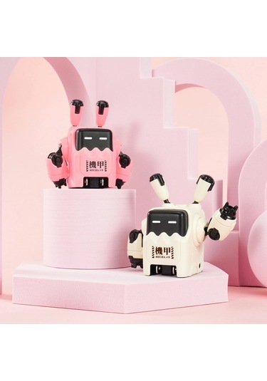 Gravastar Delta35 Robot Figürlü 35w Hızlı Şarj Adaptörü Ve Şarj Standı, Pembe