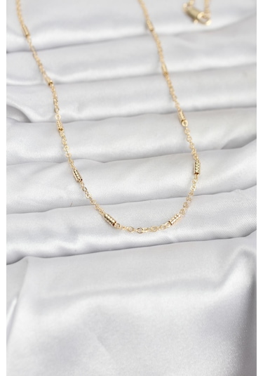 Cm 14k Gold Renk Bar Zincir Model 60 Cm Kadın Kolye Diğer