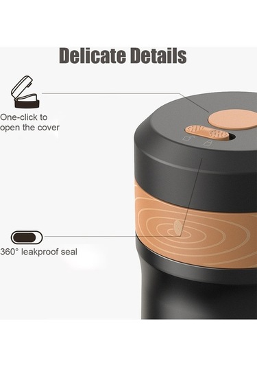 Pazly Seyahat İçin 2 Katmanlı French Press Kahve Makinesi H47173 Siyah Siyah