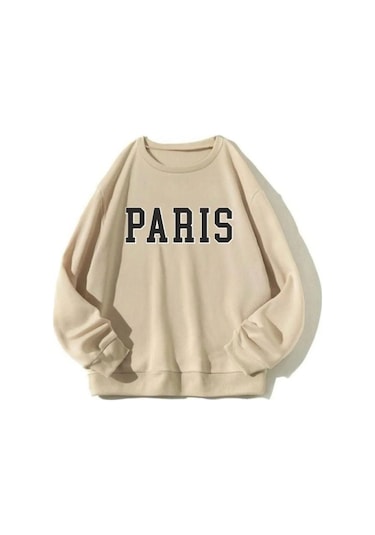 Unisex Paris Bisiklet Yaka Sweatshirt 001