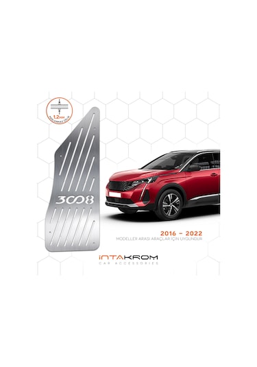 intakrom Peugeot 3008 Krom Ayak Dinlendirme Pedalı 2016 - 2022