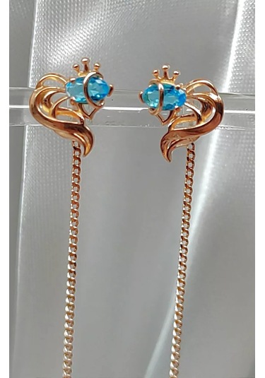 Sılver Whale Taşlı Uzun Zirkon Kuyruklu Gümüş Küpe 216920133 Altın